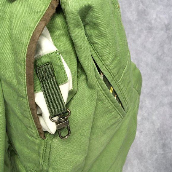 Orvis Mens Cargo Shorts size 36 Green Canvas Cotton Flat Front Signature - Picture 9 of 16